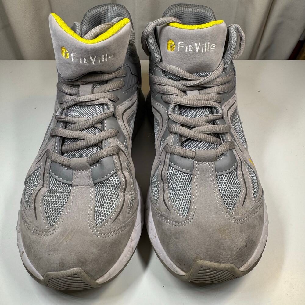 FitVille Rebound Core Walking Shoes Gray Yellow Women's 7.5EW Extra Wide - Picture 3 of 10